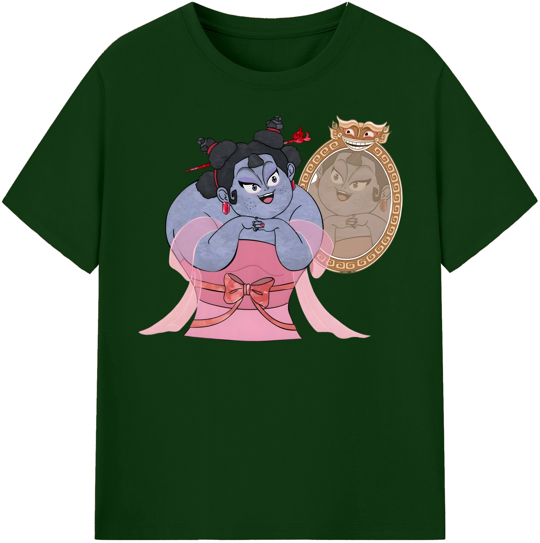 （画像用） Ne Zha 2 ナタ 魔童の大暴れ 綿100％半袖Tシャツ（フロントプリント）